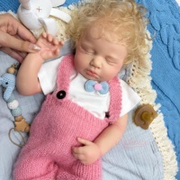 Poupées Reborn en Silicone LouLou de 20 pouces, Cheveux Implantés à la Main, Styles Raides et Bouclés Disponibles, Couleur de Cheveux Personnalisable, Bouche Ouverte Réaliste, Muneca