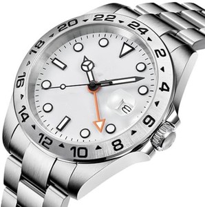 Reloj Mecánico de Acero Inoxidable para Hombre, Caja Redonda de 40 mm, Esfera Analógica con Indicador de Fecha, Cristal de Zafiro, Diseño de Lujo, Cierre Plegable - Product Image 3