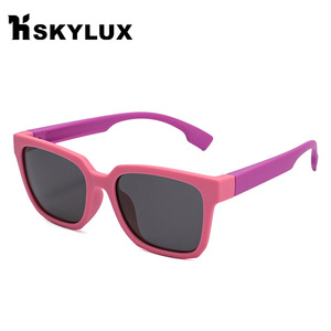 Gafas de sol cuadradas para niños UV400 polarizadas con montura completa TPEE, montura suave, protección solar retro 23069 - Product Image 2