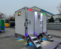 Maisonnette Studio Préfabriquée, Conteneur Portable, Remorque Toilettes, Prix Usine, 4 Cabines, Luxe, Durable, Écologique, Certifié DOT, Mobile