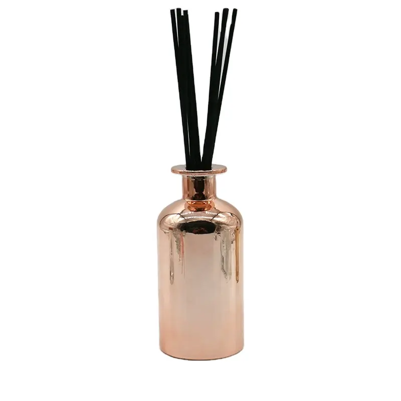 200ml redondo rosa de ouro uv galvanizado difusor de lata garrafa de vidro amostra livre