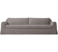 Canapé trois places moderne de luxe léger, en tissu, avec structure en bois massif, durable et polyvalent, pour appartement, villa, salon, mobilier de maison