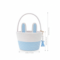 Panier de Pâques pour enfants, panier à oreilles de lapin détachable, panier tissé rustique, cadeau pour fille, garçon, bébé, décoration de fête de printemps, panier de Pâques