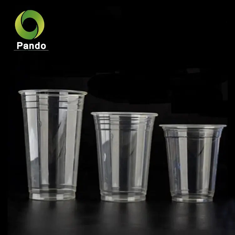 12oz 16oz 20oz eco friendly disposable compostable biodegradable clear PLA custom plastic cup