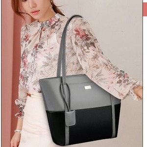 Soft Leather Bag Women's Autumn and Winter Fashion Simple Splicing Crossbody Handbag Large Capacity Tote Bag - Product Image 4