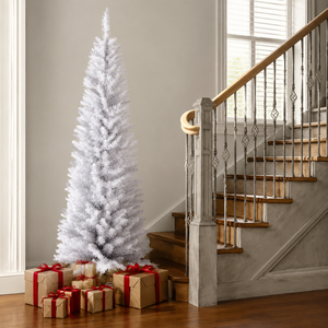 Árbol <span class=keywords><strong>de</strong></span> <span class=keywords><strong>Navidad</strong></span> Artificial Blanco Tipo Lápiz <span class=keywords><strong>de</strong></span> 1.2m, 1.5m, 1.8m, Listo para Enviar, <span class=keywords><strong>Delgado</strong></span> y Elegante para Decoración <span class=keywords><strong>de</strong></span> Espacios Pequeños - Product Image 1