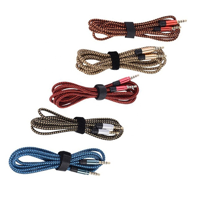 3M Aux Cable Braided Jack 3.5mm Stereo Car Audio Cable Male to Male Auxiliary Cord for Headphone Phone Speaker MP3 PC