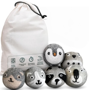Boules de séchage réutilisables en laine 100% nouvelle-zélandaise, écologiques, lot de 6, adoucissant naturel premium pour le linge - Product Image 1