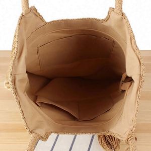 2024 New Design Vintage Fashion National Straw Woven Tassel Thread Single Handle Beach Tote Bag for Women Summer Autumn - Product Image 5