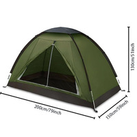 Tenda Camping Anti Air PU2000mm untuk Backpacking Hiking Perjalanan Keluarga 170T Poliester Berlapis Perak Pemasangan Manual Piknik ODM Cabin
