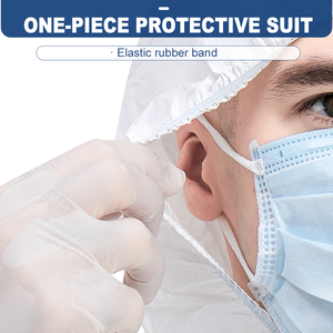 Haixin hiệu suất cao dùng một lần HDPE Gown flash quay tổng thể Coverall cho phòng sạch công nghiệp Y Tế Bảo vệ quần áo - Product Image 4