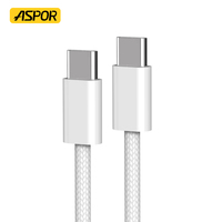 Câble de charge rapide et de données USB-C vers USB-C ASPOR A010 100W, compatible PD