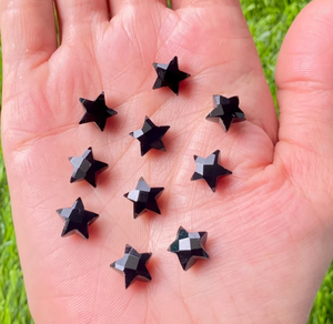 Piedra Preciosa Natural Negra en Forma de Estrella Tallada a Mano para Joyería, Anillo, Colgante, Pulsera, Collar, Venta al por Mayor - Product Image 3