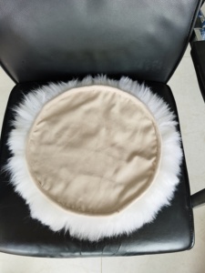 Coussin de siège rond en fourrure de mouton naturelle, moelleux, Long, en laine, <span class=keywords><strong>pour</strong></span> fauteuil roulant, <span class=keywords><strong>pour</strong></span> chambre <span class=keywords><strong>à</strong></span> coucher, voiture et bureau, 1 pièce - Product Image 3