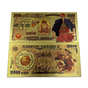 Envío gratis Japón 10000 yenes Anime Manga <span class=keywords><strong>SlamDunk</strong></span> plástico 24K hoja de oro billete - Product Image 3