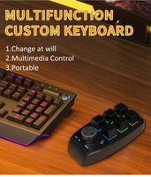 Teclado Macro RGB para Juegos, 6 Teclas + 1 Perilla de Volumen, Teclado para Juegos con Cable/Inalámbrico, Interruptor Rojo, Intercambio en Caliente, Función de Copiar y Pegar, Compatible con Windows