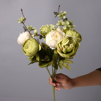 Vente directe d'usine Vintage pivoines artificielles soie pivoine fleurs pivoine Bouquets pour mariage mariée décor à la maison