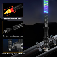 Impermeable 360 °   Látigo LED RGB de 2 Pies con Efecto Espiral para Can-Am, ATV, UTV, RZR, Polaris, Camioneta