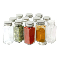 Ensemble de pots à épices en verre de 4 oz, 12 ou 24 pièces, bouteilles de rangement de cuisine avec couvercle en bambou et aluminium A888