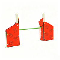 Obstacle d'agilité pour chien rouge vif, barre de saut robuste pour l'entraînement des animaux de compagnie, facile à assembler, jouet portable pour chiot, activité en plein air