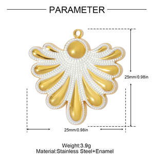 Pendentif en forme de cœur, de rose, de <span class=keywords><strong>feuille</strong></span> <span class=keywords><strong>d</strong></span>'érable, de fleur et de plume en acier inoxydable de style français - Product Image 4