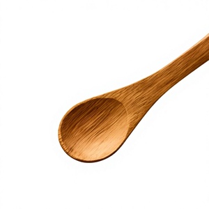 <b>Wooden</b> Cooking Spoons Set of 2 Natural Wood <b>Kitchen</b> <b>Utensils</b> for Stirring Mixing Serving and Cooking - Product Image 3