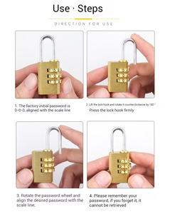 Candado de Latón de Alta Seguridad con Código de 3 Dígitos y Combinación, Característica de Seguridad Económica del Fabricante - Product Image 6