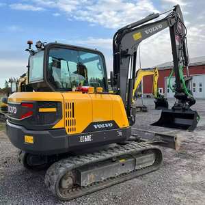 Miniexcavadora Volvo EC60 original usada, excavadora Volvo EC60C de 6 toneladas de segunda mano, excavadora pequeña sobre ruedas a bajo precio - Product Image 4