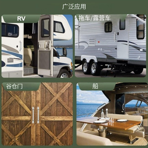 Manija universal para puerta de RV, acero inoxidable 304, juego de 2 piezas, fácil instalación para RV, camión, caravana, remolque, barco, coche - Product Image 4
