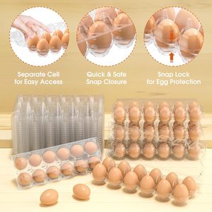 Factory Wholesale PET Clear <b>Plastic</b> Food Grade Folding Rectangle Egg Trays Holder <b>Box</b> Reusable 15-Hole Custom Size Egg Packaging - Product Image 4