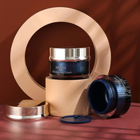 Pot en acrylique rond vide personnalisé de 50g et 30g à large ouverture pour emballage cosmétique, crème pour les yeux et le visage, avec couvercle
