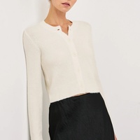 Cardigan en maille douce à manches longues personnalisé, de haute qualité, en mélange cachemire et coton, pour femme, style décontracté, collection automne