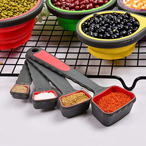 Tasses et cuillères à mesurer souples en silicone pliables, tasses à mesurer portables en silicone de qualité alimentaire pour la pâtisserie - Product Image 6