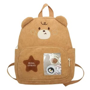 <span class=keywords><strong>Sac</strong></span> à <span class=keywords><strong>dos</strong></span> de <span class=keywords><strong>maternelle</strong></span> unisexe en velours côtelé marron 10L pour tout-petits, jeunes enfants et adultes – Idéal pour la randonnée - Product Image 2