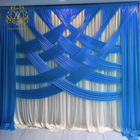 Desain Panel Latar Belakang Pernikahan Polyester Cross-Stretch Kustom untuk Tirai Latar Belakang Ruang Siaran Langsung Pesta