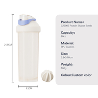 Nouvelle bouteille d'eau de sport en plastique personnalisée avec logo, shaker/gobelet en PP, résistant aux fuites et compatible lave-vaisselle