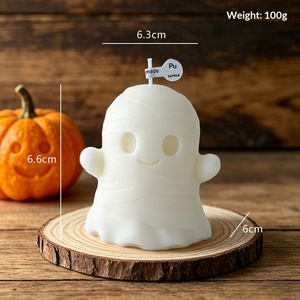Bougie parfumée amusante en forme de mummie, cochon, fantôme ou ours pour Halloween, ornement de bureau mignon pour fête, décoration de maison, cadeau de vacances - Product Image 6