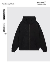 Pria musim semi musim gugur Model baru langit berbintang Sweatshirt bertudung jaket ritsleting serbaguna trendi longgar gaya Ins pola cetak