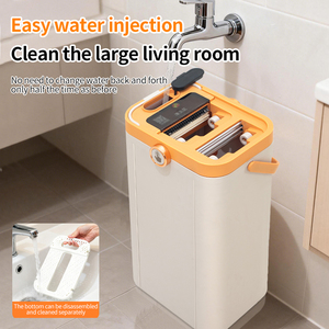2026 Venta Caliente Juego de Mopa de Acero Reutilizable de Gran Capacidad con Separación de Agua Limpia y Sucia, Autoescurrible y Manos Libres, Mopa Giratoria 360° - Product Image 5