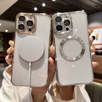 Étui de téléphone en TPU souple de haute qualité, design sportif, étanche, antichoc, avec protection d'objectif, finition électro-plaquée magnétique