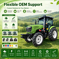 Livraison gratuite Tracteur agricole LAWNIO à quatre roues motrices, puissant débit hydraulique pour les exploitations agricoles moyennes et grandes, tracteur 4x4