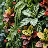 2 panneaux muraux de plantes artificielles en plastique, style clôture en bois, pour décoration verticale intérieure et extérieure