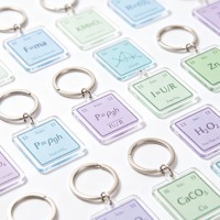 Porte-clés en acrylique en gros, logo personnalisé imprimé, double face, transparent, pour cadeaux d'entreprise