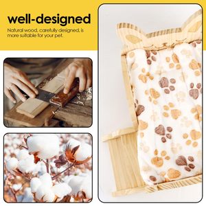 <span class=keywords><strong>Lit</strong></span> en <span class=keywords><strong>bois</strong></span> pour cobaye avec coussin, espace caché amovible avec escaliers, un <span class=keywords><strong>habitat</strong></span> mignon et confortable pour les petits animaux - Product Image 3
