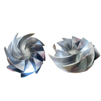 Impeller de nettoyeur à vide en acier inoxydable forgé, usinage CNC personnalisé, conception professionnelle, gris, fonderie