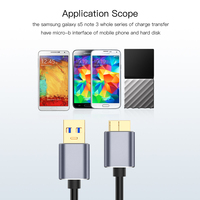 USB 3,0 tipo A Micro B Cable de sincronización de datos de velocidad rápida USB3.0 de Cable para disco duro externo HDD Samsung S5 nota 3 conector