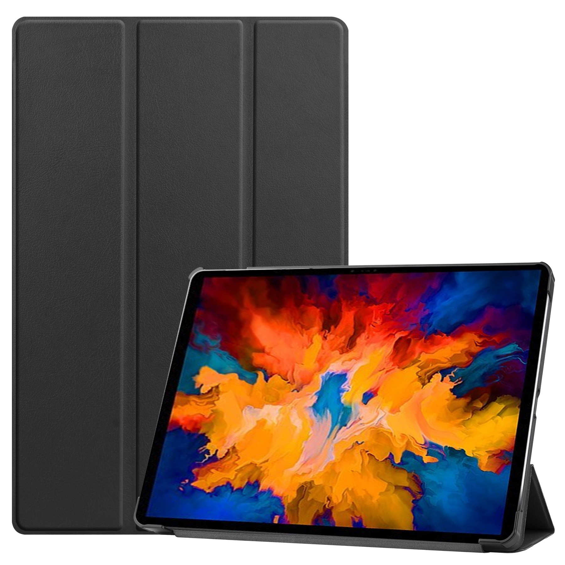 Capa flip de couro para tablet, capa protetora dobrável 2020 tb-j706f com estampa tripla para tablet lenovo tab p11 pro