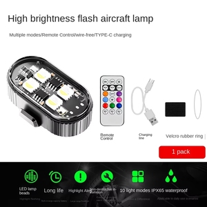 Nuevas Luces de Avión Inalámbricas <span class=keywords><strong>Meson</strong></span> DRL174 Cross-Bright Flash de Siete Colores con Control Remoto, Carga y Advertencia Nocturna para Ciclismo - Product Image 2