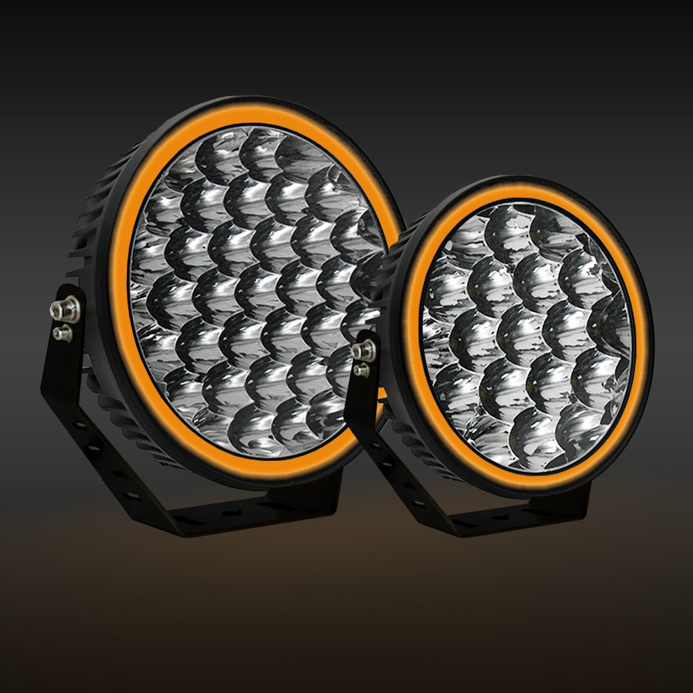 Factory Direct Selling 9 Inch Dual Color DRL Amber and White Switchable 9'' Light Light Led Car Work Light Vehicles Led for Car