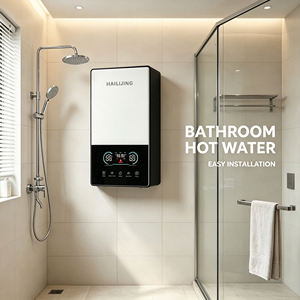 <span class=keywords><strong>Chauffe</strong></span>-<span class=keywords><strong>eau</strong></span> électrique instantané mural HAILIJING 5500W, écran tactile double affichage, classe IPX4, vente en gros OEM - Product Image 3